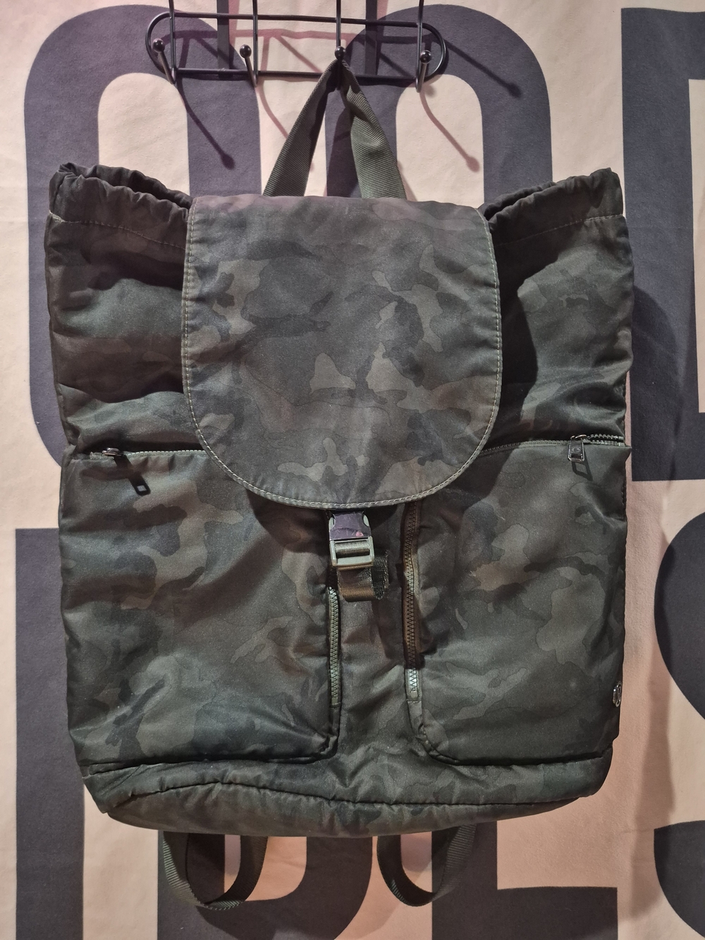 lululemon Camo Green Roll-Top Backpack